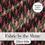 Pink Foxglove Flowers and Wild Meadow Botanical Seamless Pattern Digital Print Fabric by the Metre UK Sewing Quilting Textile