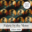 Elegant Gothic Witch Moonlit Night Seamless Pattern Digital Print Fabric by the Metre UK Sewing Quilting Textile