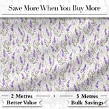 Soft Lavender Botanical Floral Seamless Pattern Digital Print Fabric by the Metre UK Sewing Quilting Textile