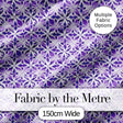 Purple Geometric Floral Tile Decorative Seamless Pattern Digital Print Fabric by the Metre UK Sewing Quilting Textile