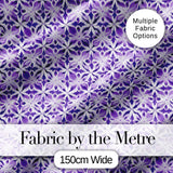 Purple Geometric Floral Tile Decorative Seamless Pattern Digital Print Fabric by the Metre UK Sewing Quilting Textile