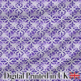 Purple Geometric Floral Tile Decorative Seamless Pattern Digital Print Fabric by the Metre UK Sewing Quilting Textile