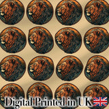 Vintage Lion Medallion Classic Illustration Seamless Pattern Digital Print Fabric by the Metre UK Sewing Quilting Textile