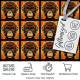 Colorful Tribal Monkey Face Abstract Art Seamless Pattern Digital Print Fabric by the Metre UK Sewing Quilting Textile