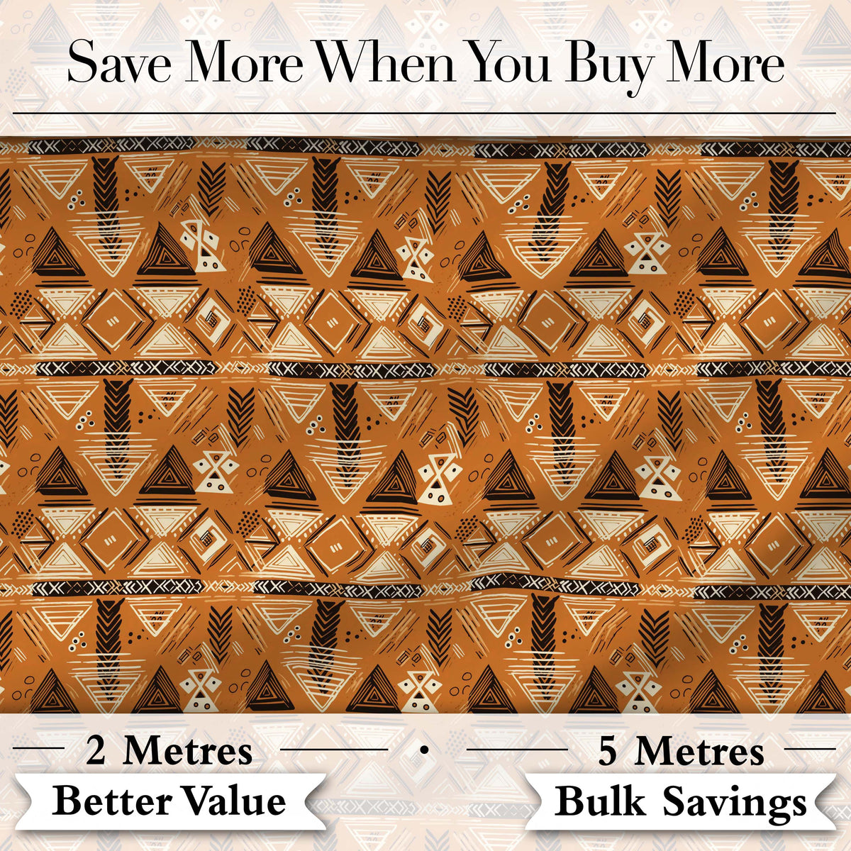 Tribal Geometric Earth Tone Seamless Pattern Abstract Ethnic Design Digital Print Fabric by the Metre UK Sewing Quilting Textile