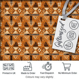 Tribal Geometric Earth Tone Seamless Pattern Abstract Ethnic Design Digital Print Fabric by the Metre UK Sewing Quilting Textile