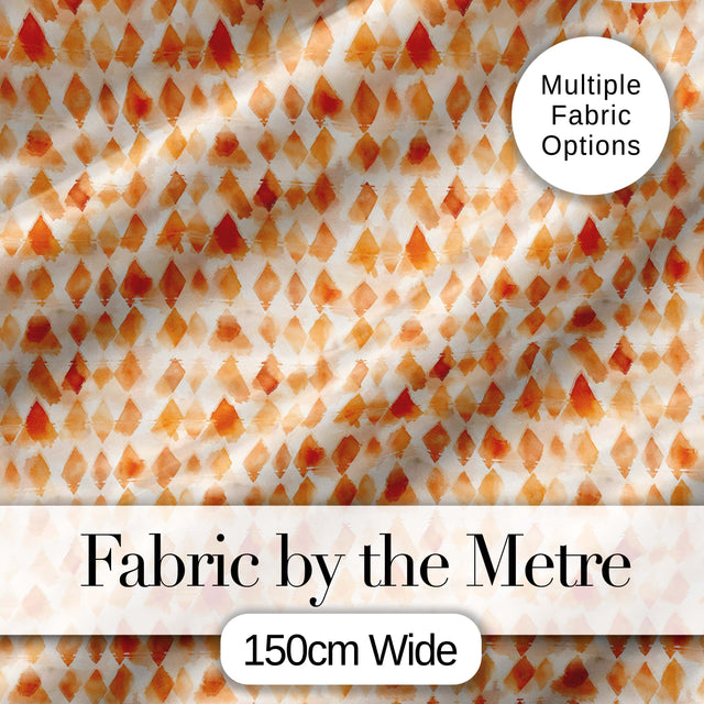 Warm Terracotta Watercolor Diamond Seamless Pattern Modern Abstract Digital Print Fabric by the Metre UK Sewing Quilting Textile