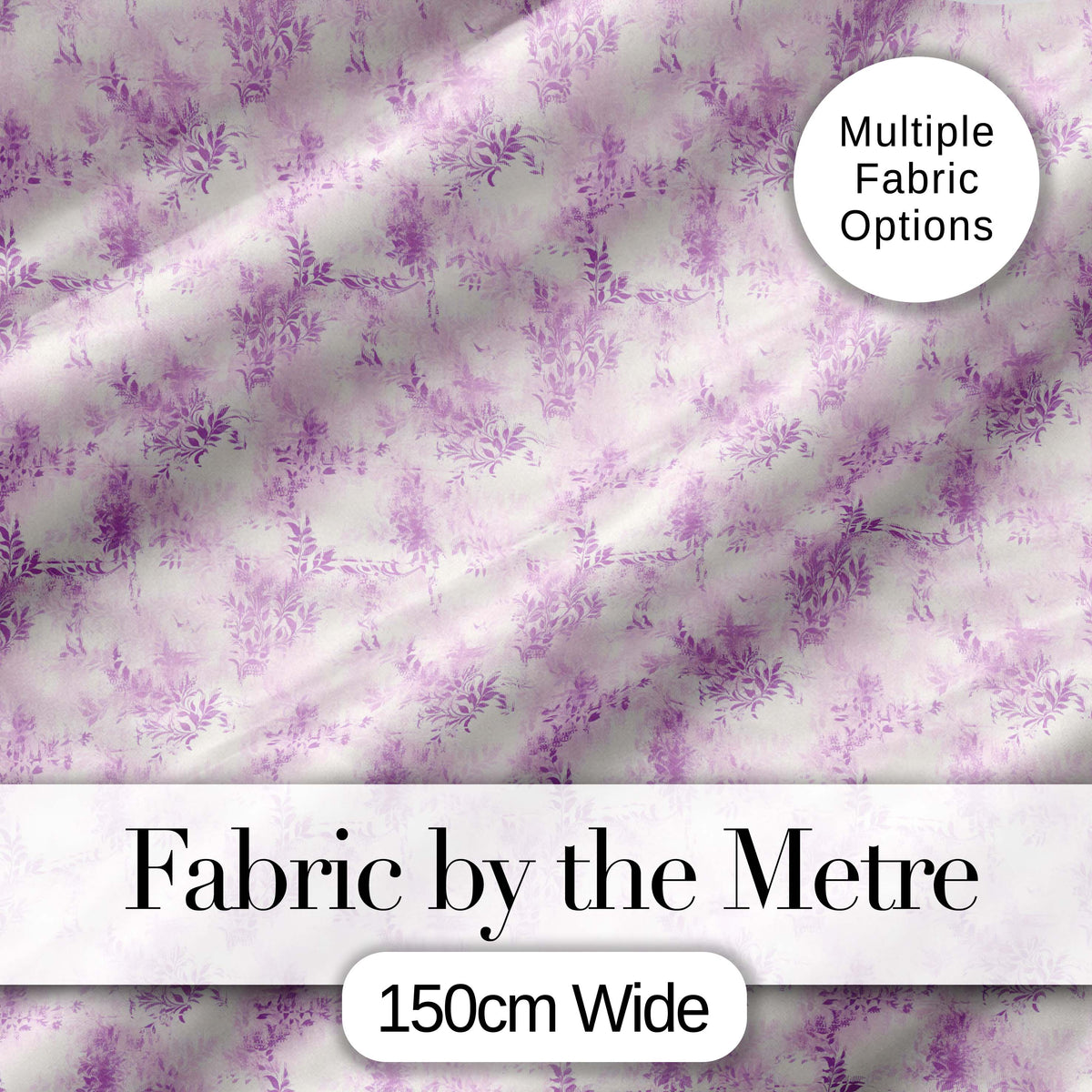 Lavender Vintage Botanical Texture Seamless Pattern Soft Floral Design Digital Print Fabric by the Metre UK Sewing Quilting Textile