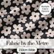 Minimal Beige Flower Silhouette on Dark Background Seamless Pattern Design Digital Print Fabric by the Metre UK Sewing Quilting Textile