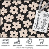 Minimal Beige Flower Silhouette on Dark Background Seamless Pattern Design Digital Print Fabric by the Metre UK Sewing Quilting Textile