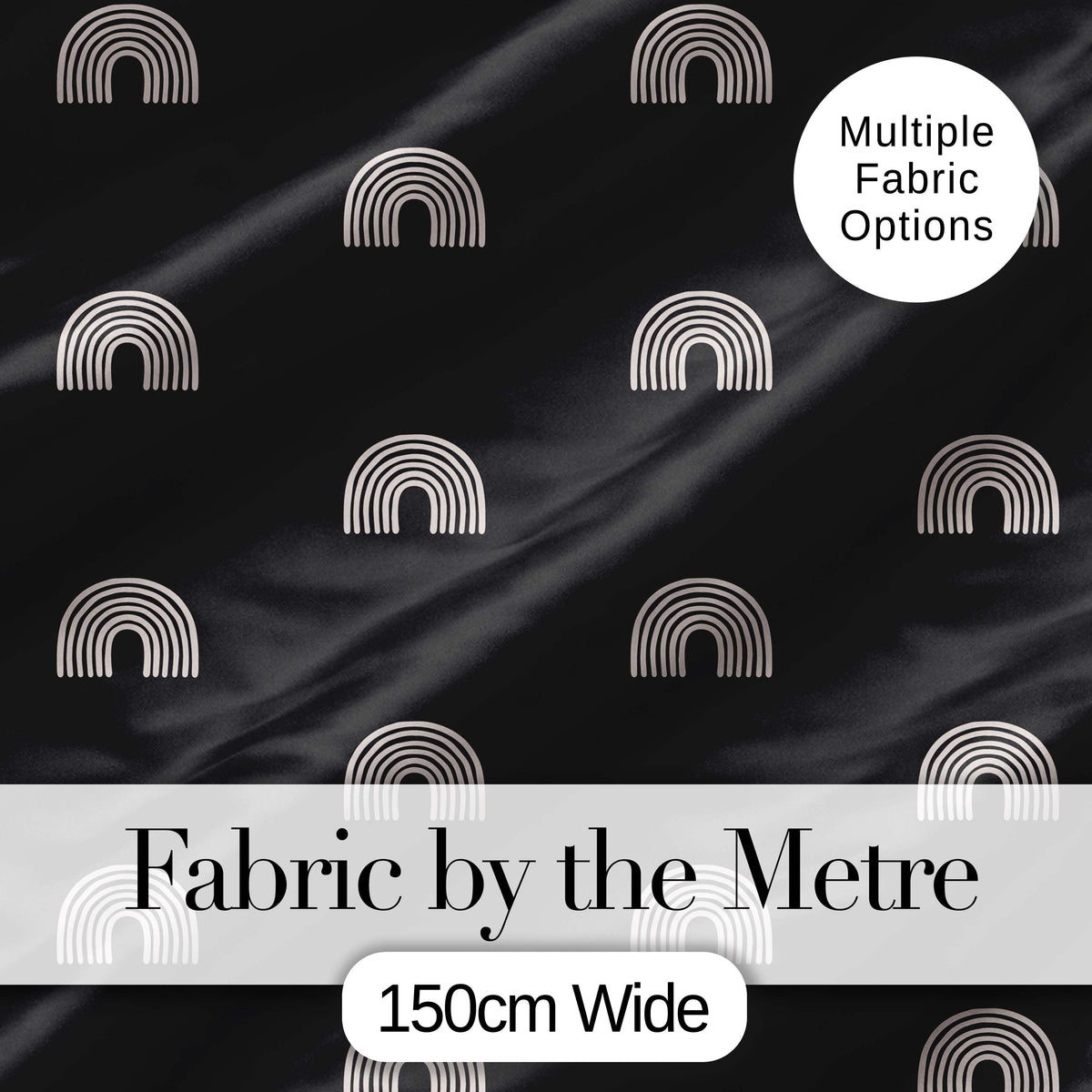 Simple Rainbow Arch Line Art Seamless Pattern Modern Minimal Style Digital Print Fabric by the Metre UK Sewing Quilting Textile