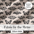 Black Butterfly Illustration Seamless Pattern Vintage Insect Design Digital Print Fabric by the Metre UK Sewing Quilting Textile