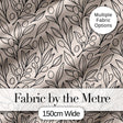 Neutral Botanical Line Art Leaves Seamless Pattern Minimal Nature Design Digital Print Fabric by the Metre UK Sewing Quilting Textile