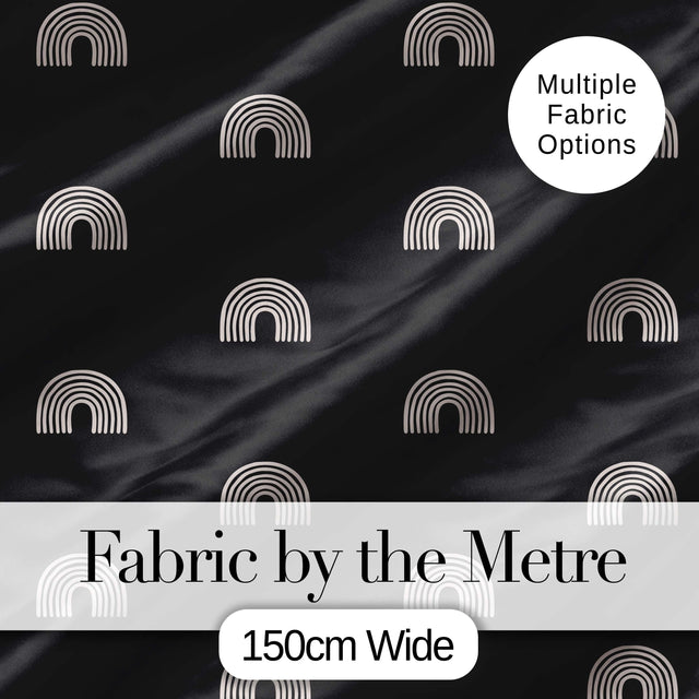 Simple Rainbow Arch Line Art Seamless Pattern Modern Minimal Style Digital Print Fabric by the Metre UK Sewing Quilting Textile