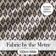 Black Tribal Diamond Ikat Seamless Pattern Ethnic Geometric Design Digital Print Fabric by the Metre UK Sewing Quilting Textile