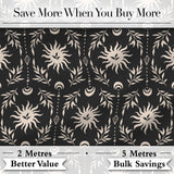 Celestial Sun Moon Botanical Seamless Pattern Mystical Nature Design Digital Print Fabric by the Metre UK Sewing Quilting Textile