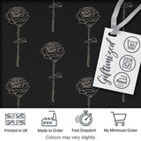 Elegant Rose Line Art Floral Seamless Pattern on Dark Background Digital Print Fabric by the Metre UK Sewing Quilting Textile