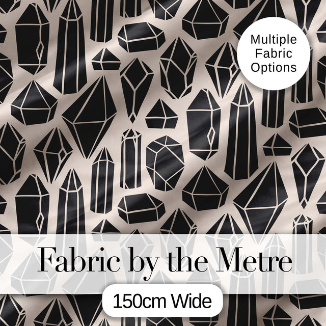 Abstract Crystal Gemstone Seamless Pattern Modern Geometric Design Digital Print Fabric by the Metre UK Sewing Quilting Textile