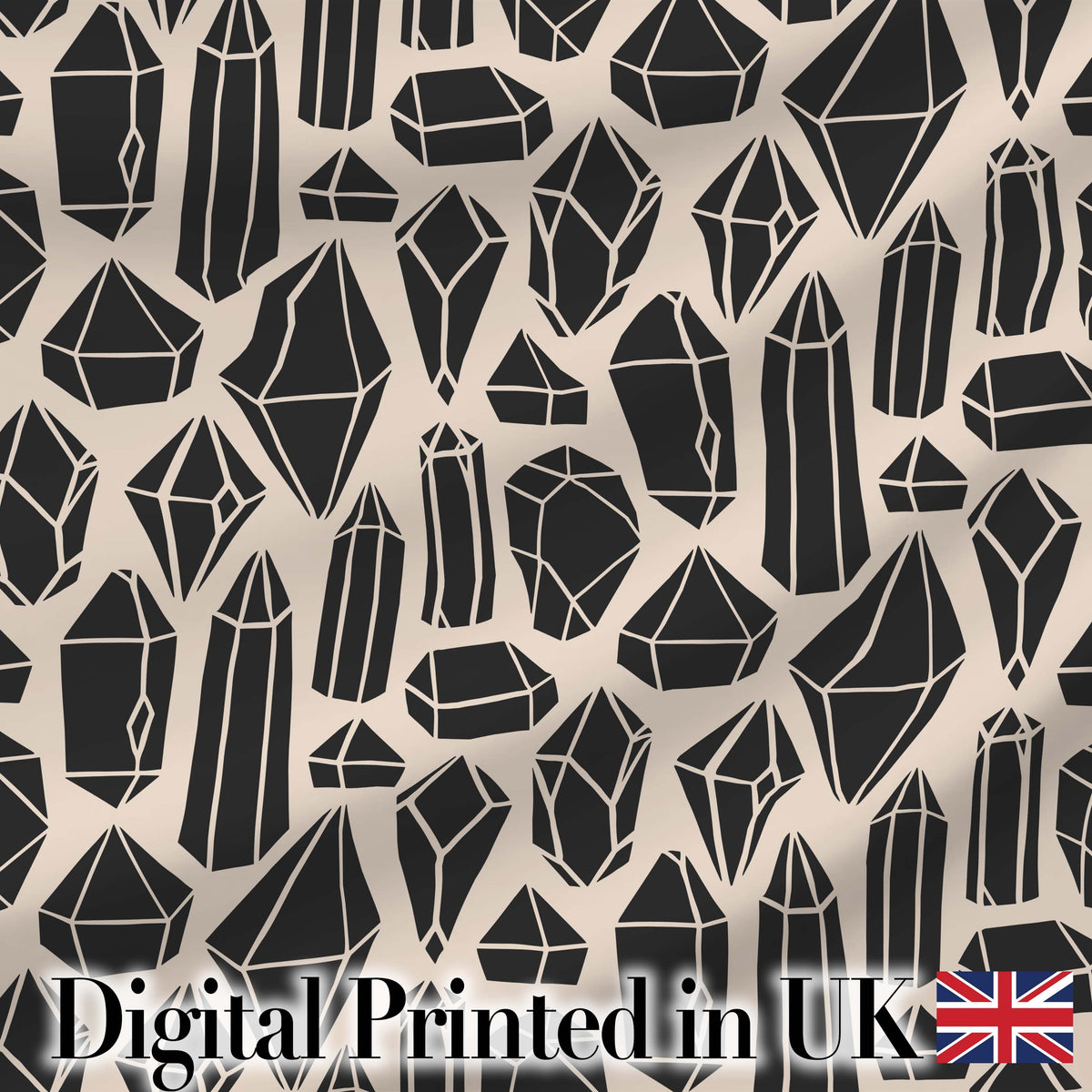Abstract Crystal Gemstone Seamless Pattern Modern Geometric Design Digital Print Fabric by the Metre UK Sewing Quilting Textile