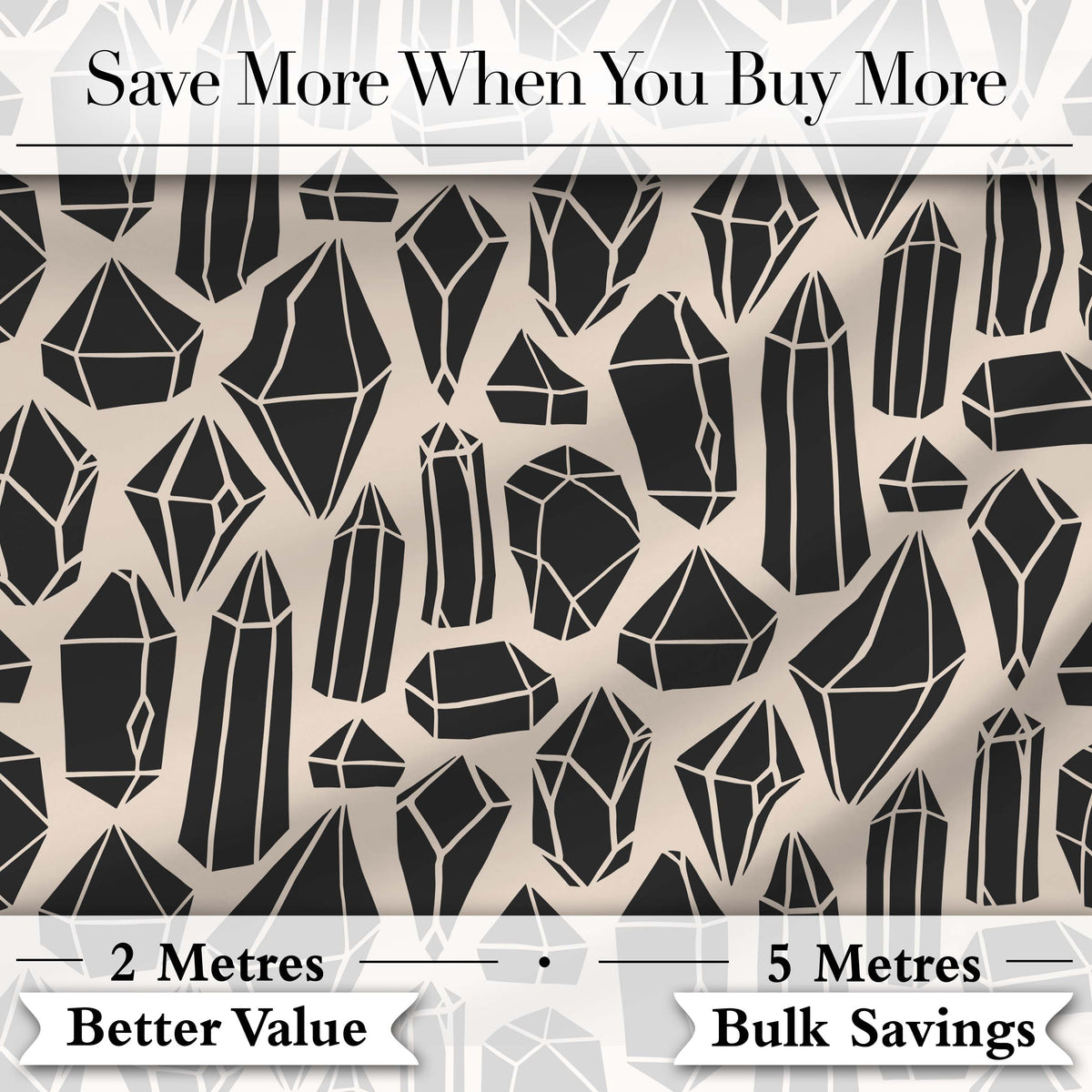 Abstract Crystal Gemstone Seamless Pattern Modern Geometric Design Digital Print Fabric by the Metre UK Sewing Quilting Textile