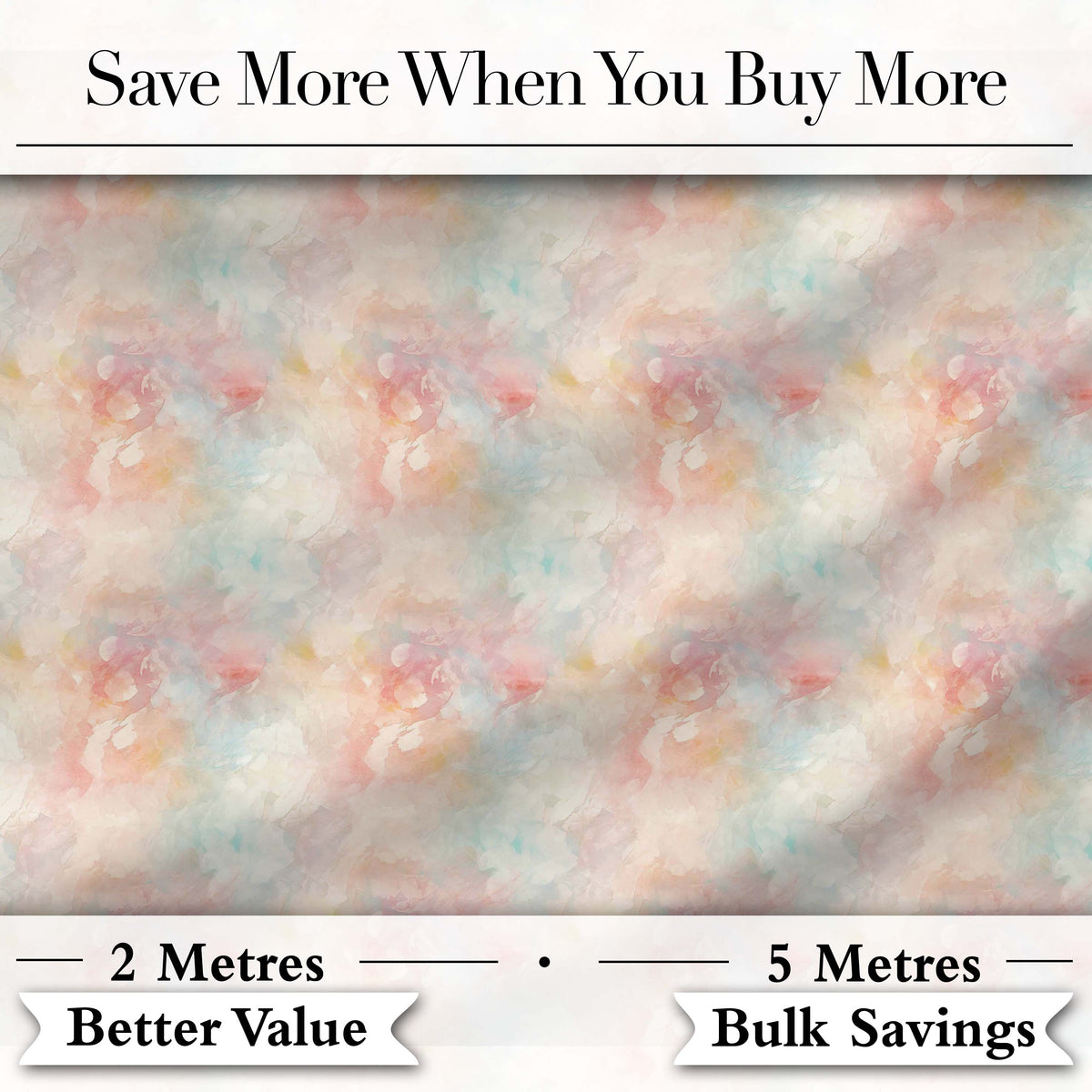 Soft Pastel Watercolor Abstract Seamless Pattern Artistic Texture Digital Print Fabric by the Metre UK Sewing Quilting Textile