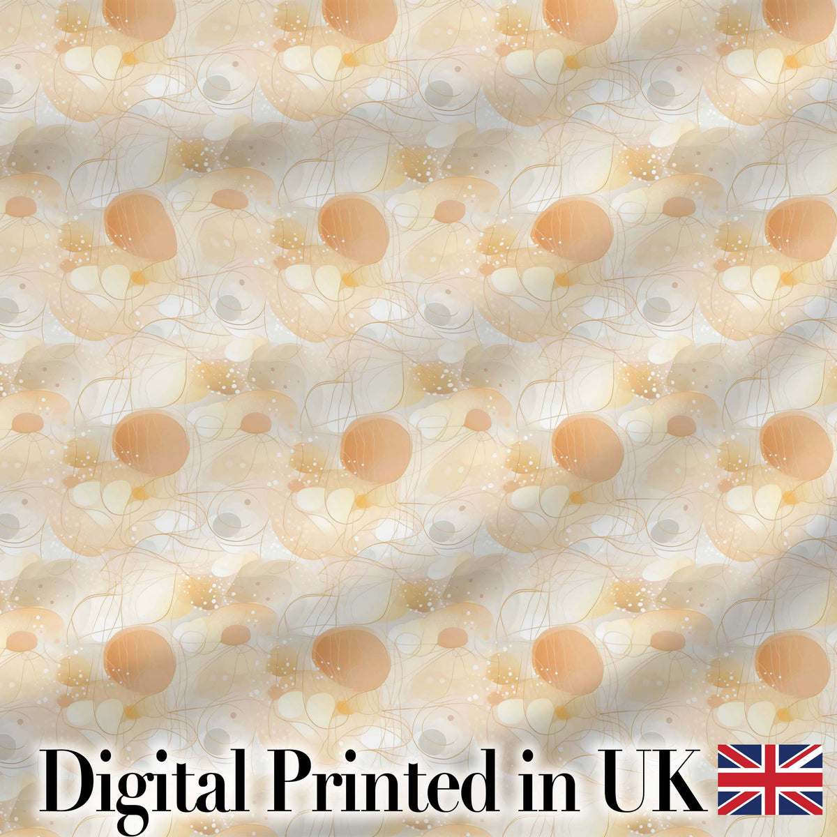 Abstract Beige Organic Shapes Seamless Pattern Minimal Modern Texture Digital Print Fabric by the Metre UK Sewing Quilting Textile