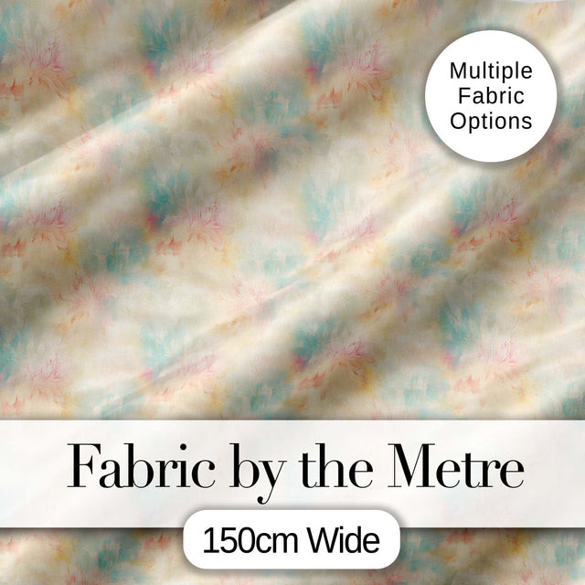 Soft Floral Watercolor Bloom Seamless Pattern Elegant Pastel Design Digital Print Fabric by the Metre UK Sewing Quilting Textile