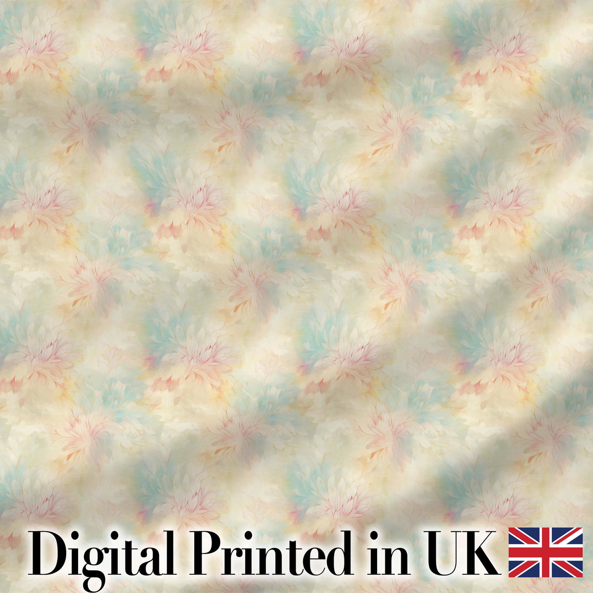 Soft Floral Watercolor Bloom Seamless Pattern Elegant Pastel Design Digital Print Fabric by the Metre UK Sewing Quilting Textile