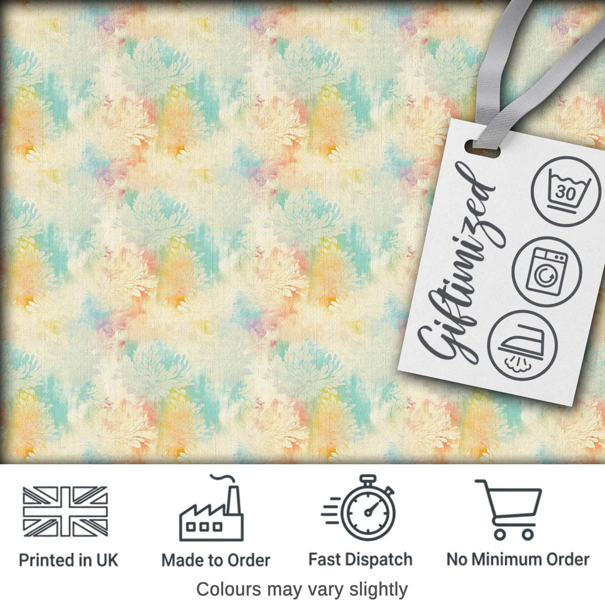 Dreamy Pastel Floral Burst Seamless Pattern Soft Abstract Texture Digital Print Fabric by the Metre UK Sewing Quilting Textile