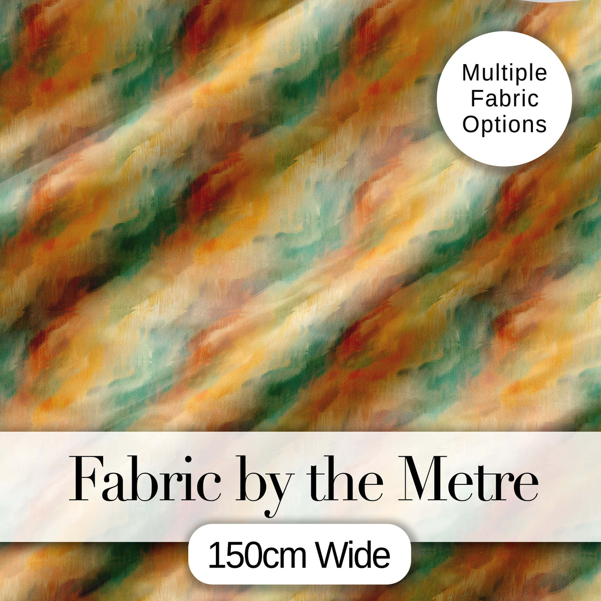 Abstract Warm Earth Tone Brush Stroke Seamless Pattern Artistic Texture Digital Print Fabric by the Metre UK Sewing Quilting Textile