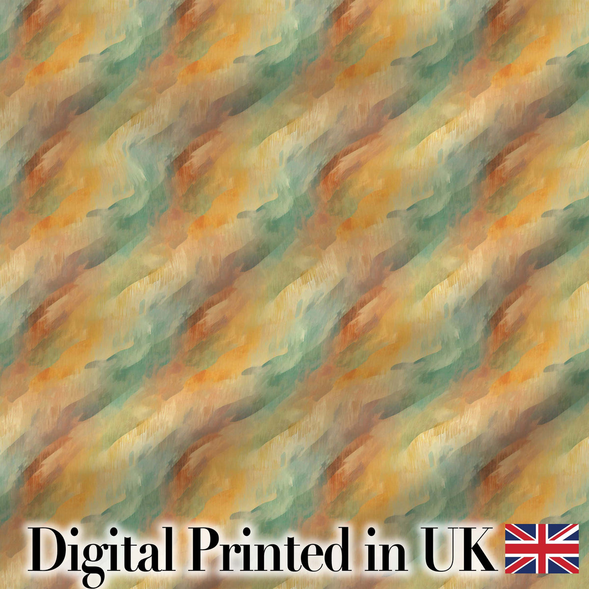 Abstract Warm Earth Tone Brush Stroke Seamless Pattern Artistic Texture Digital Print Fabric by the Metre UK Sewing Quilting Textile