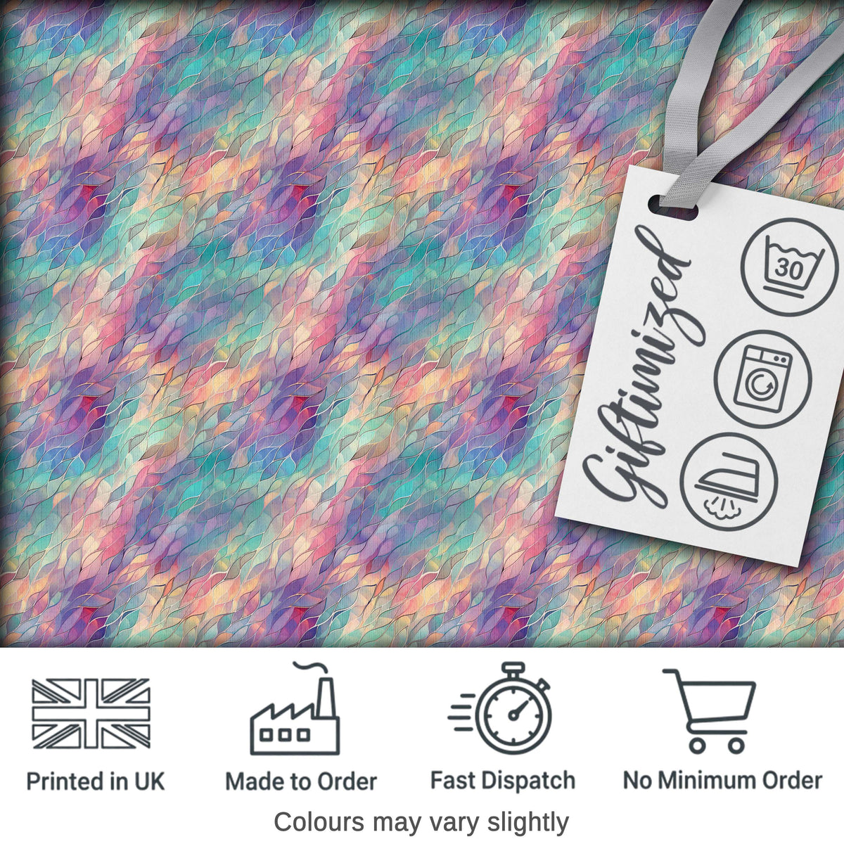 Colorful Abstract Flowing Lines Seamless Pattern Modern Artistic Texture Digital Print Fabric by the Metre UK Sewing Quilting Textile