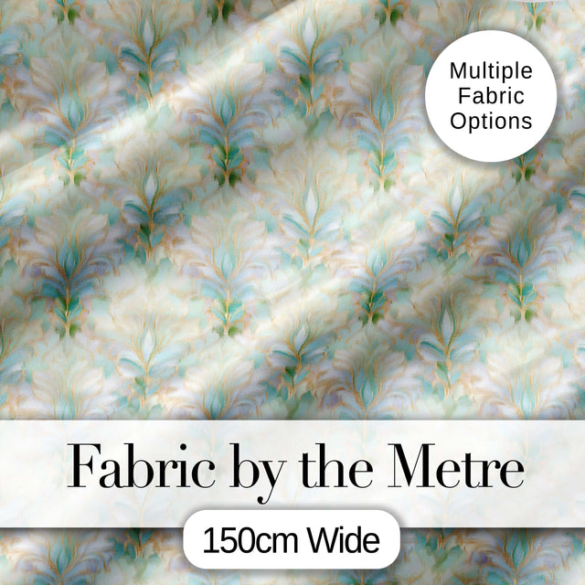 Ornate Vintage Damask Floral Seamless Pattern Classic Elegant Design Digital Print Fabric by the Metre UK Sewing Quilting Textile