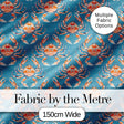 Orange Crab Ocean Marine Life Seamless Pattern Coastal Design Digital Print Fabric by the Metre UK Sewing Quilting Textile