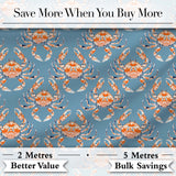 Orange Crab Ocean Marine Life Seamless Pattern Coastal Design Digital Print Fabric by the Metre UK Sewing Quilting Textile