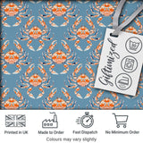 Orange Crab Ocean Marine Life Seamless Pattern Coastal Design Digital Print Fabric by the Metre UK Sewing Quilting Textile