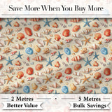 Colorful Seashell Starfish Ocean Seamless Pattern Vibrant Coastal Design Digital Print Fabric by the Metre UK Sewing Quilting Textile