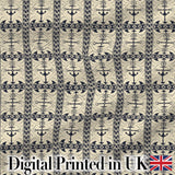 Nautical Anchor Stripe Seamless Pattern Classic Marine Vintage Design Digital Print Fabric by the Metre UK Sewing Quilting Textile