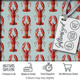 Realistic Red Lobster Seafood Seamless Pattern Marine Ocean Food Theme Digital Print Fabric by the Metre UK Sewing Quilting Textile