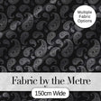 Black White Paisley Bandana Style Seamless Pattern Classic Ornamental Fabric Digital Print Fabric by the Metre UK Sewing Quilting Textile