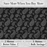 Black White Paisley Bandana Style Seamless Pattern Classic Ornamental Fabric Digital Print Fabric by the Metre UK Sewing Quilting Textile