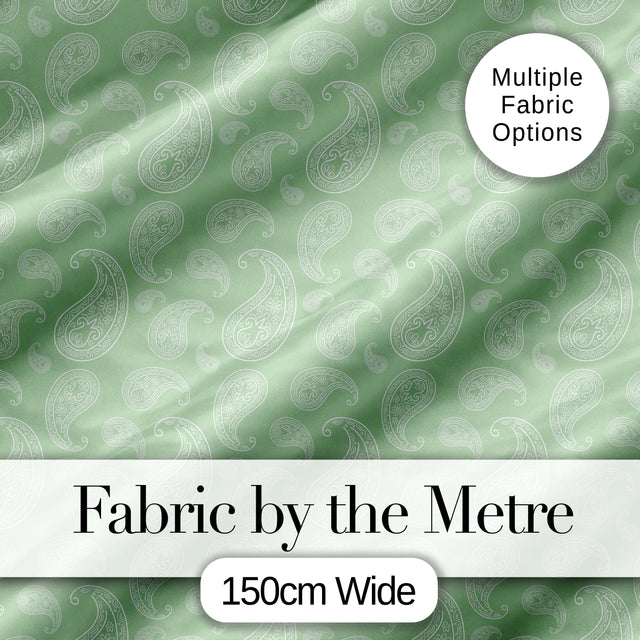 Soft Mint Paisley Vintage Floral Seamless Pattern Textile Design Digital Print Fabric by the Metre UK Sewing Quilting Textile