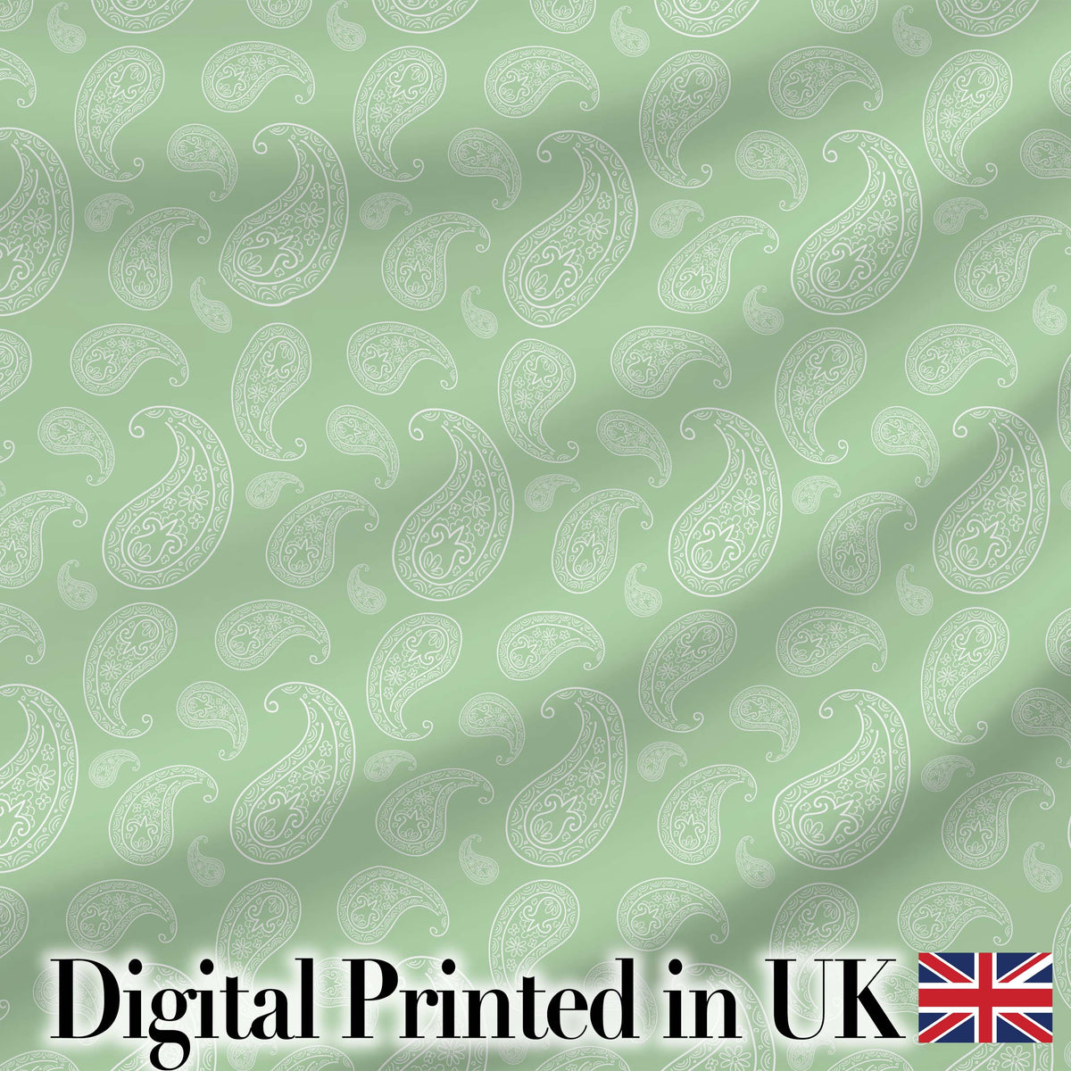 Soft Mint Paisley Vintage Floral Seamless Pattern Textile Design Digital Print Fabric by the Metre UK Sewing Quilting Textile