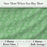 Light Green Paisley Decorative Bandana Style Seamless Pattern Fabric Digital Print Fabric by the Metre UK Sewing Quilting Textile