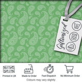 Light Green Paisley Decorative Bandana Style Seamless Pattern Fabric Digital Print Fabric by the Metre UK Sewing Quilting Textile