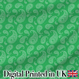Bright Green Paisley Classic Ornamental Seamless Pattern Textile Digital Print Fabric by the Metre UK Sewing Quilting Textile