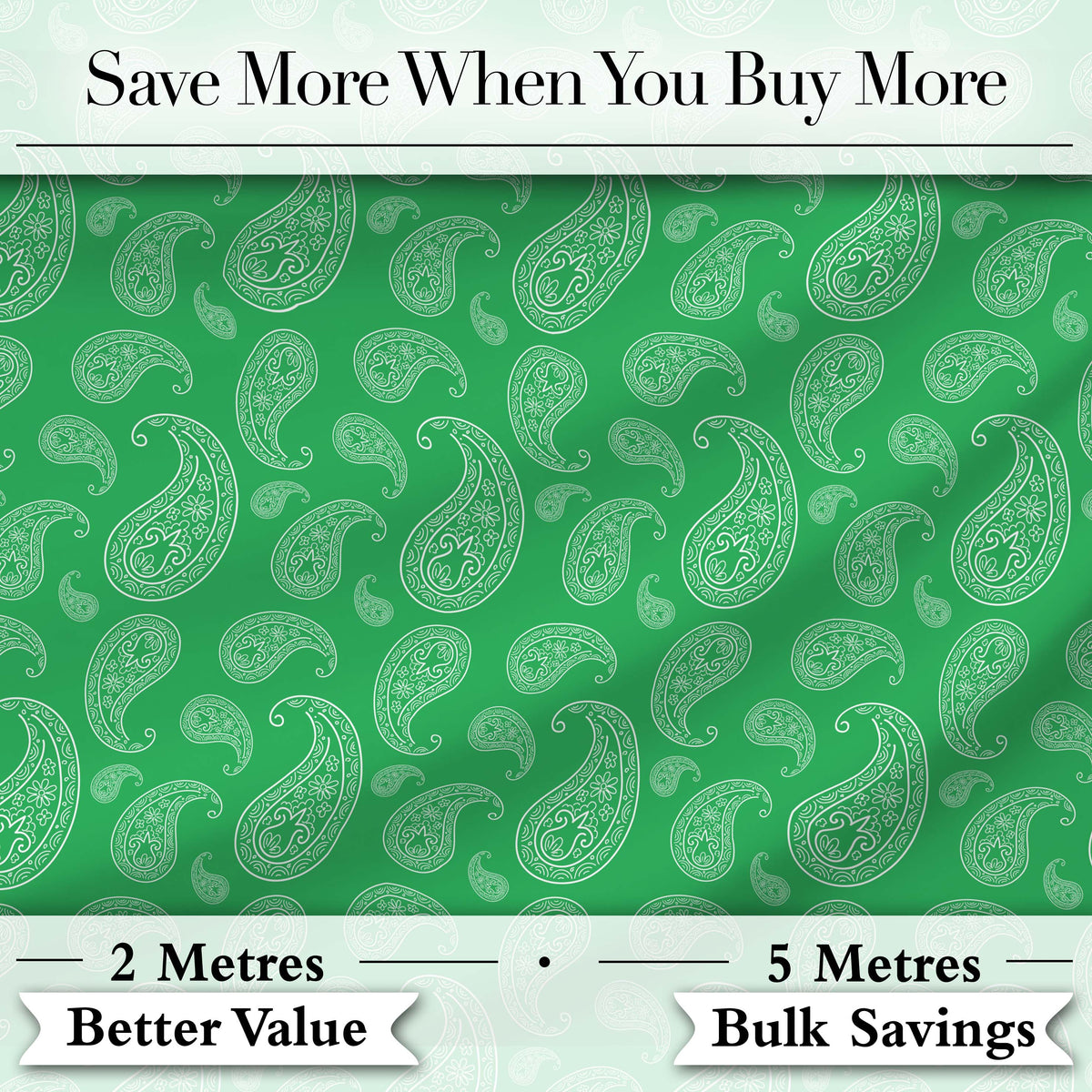 Bright Green Paisley Classic Ornamental Seamless Pattern Textile Digital Print Fabric by the Metre UK Sewing Quilting Textile