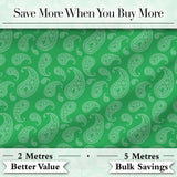 Bright Green Paisley Classic Ornamental Seamless Pattern Textile Digital Print Fabric by the Metre UK Sewing Quilting Textile