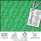 Bright Green Paisley Classic Ornamental Seamless Pattern Textile Digital Print Fabric by the Metre UK Sewing Quilting Textile