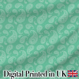 Turquoise Paisley Ornamental Bandana Seamless Pattern Fabric Digital Print Fabric by the Metre UK Sewing Quilting Textile